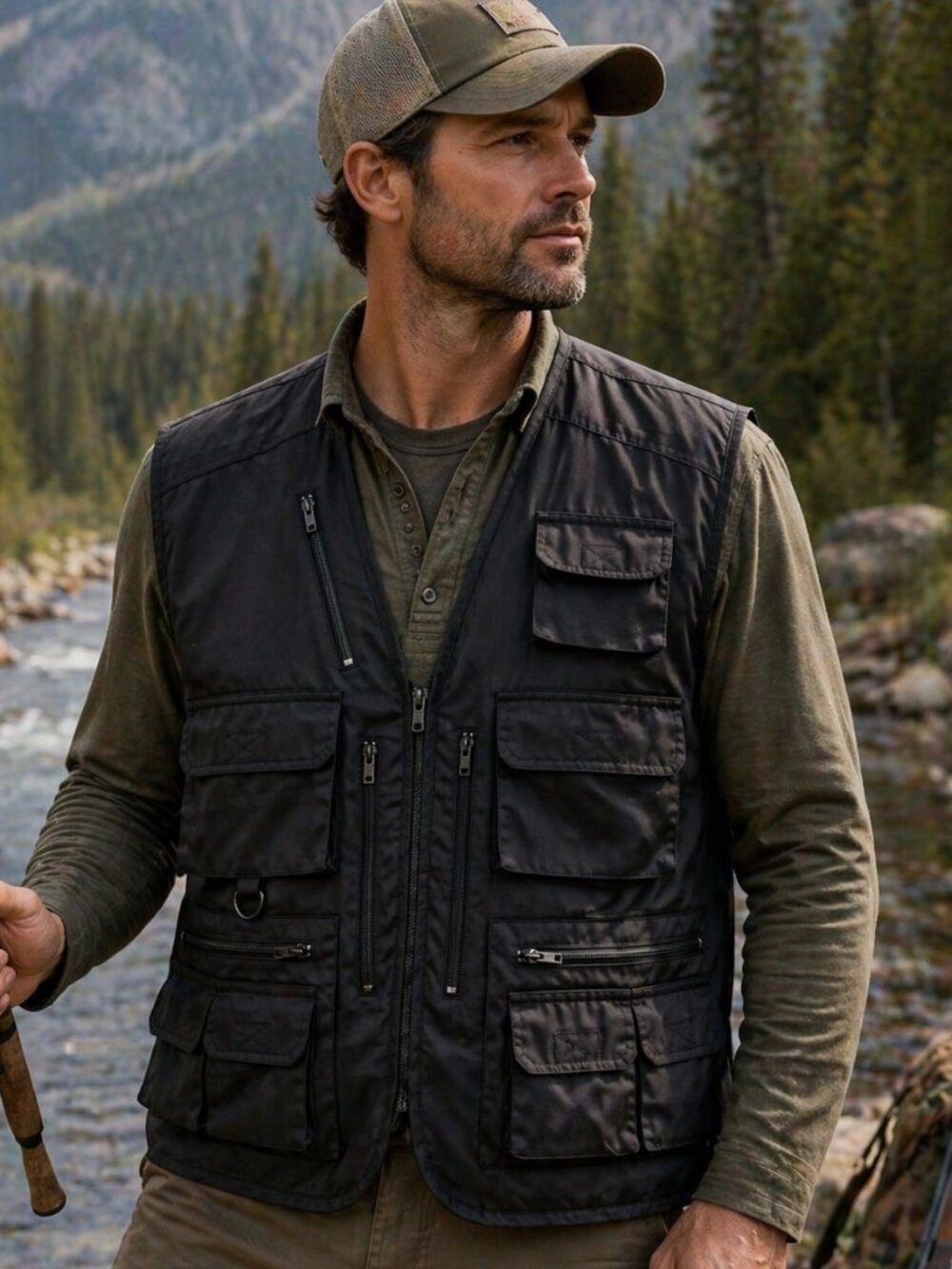 Safari Sport Men's Multi Pocket Utility Vest Fishing Hunting Hiking Tactical 4XL